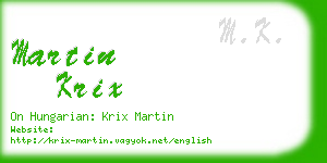 martin krix business card